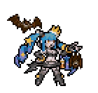 In this example, we generate an image sequence of the Aswang's idle animation, which plays when the character isn't moving. As the original GIF still plays too fast to inspect each frame in detail, we generate a full sprite sequence by entering "*" in the options. We let the program automatically arrange the sequence for the best fit, and we get a neat layout with two rows and four columns, displayed on a transparent canvas. (Source: SNK.)