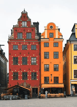 In this example, we use our tool to convert a static GIF photo of Stockholm buildings from horizontal to vertical orientation. In the tool options, we enter the new width and height values (300 by 417 pixels) for the vertical output GIF and select the "Full Cover Fit" fitting mode. In this mode, the GIF completely fills the vertical frame. This allows us to focus on the two central buildings while cropping off other buildings from the left and right sides. (Source: Pexels.)