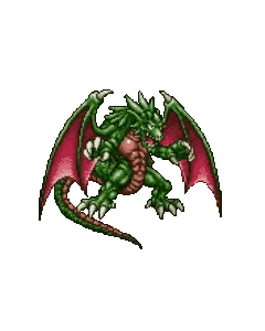 This example shows how to scale and reframe an animated dragon sprite from the Metal Slug Attack game using the "Stretch GIF to Edges" method. To achieve a 4:5 aspect ratio, we change the new canvas size to 240×300 pixels. The sprite is enlarged to match the new width, and empty vertical space is added to create the necessary canvas proportions. The background remains transparent, and to see it, we activate the "Show GIF Borders" option, which highlights the input sprite and output sprite boundaries. (Source: SNK.)