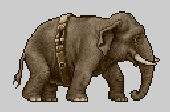In this example, we load a 24-frame sprite of the Elephant Slug from the Metal Slug 3 game and add a custom polaroid frame around it. The polaroid keeps the original GIF dimensions (170×112 pixels) but adds outer borders, making the output slightly larger (190×182 pixels). The bottom border is set wider than the side and top borders to make space for a caption, where we add the text "Elephant slug" in monospace font, centered in the middle. The polaroid frame color is set to white, the caption color is set to black, and the animation player is enabled so that we can see a smooth playback of the created polaroid. (Source: SNK.)