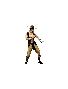 In this example, we load a GIF animation of Kung Lao in a fighting stance from the Mortal Kombat game, which consists of nine frames. Although the GIF itself is small, it's surrounded by large amounts of transparent background on all sides. To remove it, we trim 60 pixels from the left, right, top, and bottom sides, leaving only a minimal margin around the character's actual animation and eliminate all the unnecessary padding. (Source: Midway Games.)