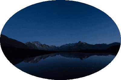 This example uses the GIF cropper to cut out an ellipsis. An ellipsis is similar to a circle except it's egg-shaped. We select an ellipsis that stretches horizontally and vertically to the full width and height of a night sky time-lapse animation. The horizontal radius is 200 pixels and the vertical radius is 133.5 pixels. (Source: Pexels.)