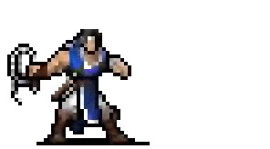 This example shows a GIF of Richter Belmont's melee attack animation from the Castlevania series, developed by Konami. The animation consists of six frames, and after watching it loop a few times, we pick frame 3. This is where he's in the middle of the whip swing. Since the sprite has a transparent background but JPGs do not support transparency, we replace the transparent parts with white using the background color option. (Source: Konami.)