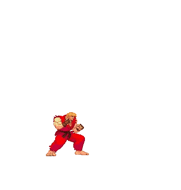 In this example, we expand the space around Ken Masters performing his iconic Shoryuken move from the Street Fighter game. As the animation has a wide vertical and horizontal range, we add 60 extra pixels of transparent space on all sides to prevent the character from feeling cramped in the frame. (Source: Capcom.)