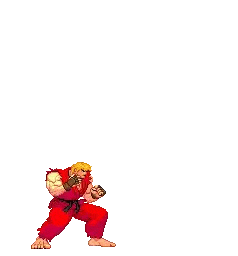 In this example, we expand the space around Ken Masters performing his iconic Shoryuken move from the Street Fighter game. As the animation has a wide vertical and horizontal range, we add 60 extra pixels of transparent space on all sides to prevent the character from feeling cramped in the frame. (Source: Capcom.)
