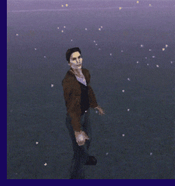 In this example, we have chosen a Silent Hill GIF animation with Harry Mason in the snowing Fog World. After losing control of his car, he finds himself in a dense fog that blurs the distinction between dreams and reality. To demonstrate another possibility of our program, we have added a blue corner line to the animation. It's drawn on the left and bottom sides of the frames. The line is 10 pixels wide and it covers half of the animation (5 pixels go inside of the GIF) and the other half goes outside of the GIF, adding 5 pixels to GIF's width and height. (Source: Konami.)