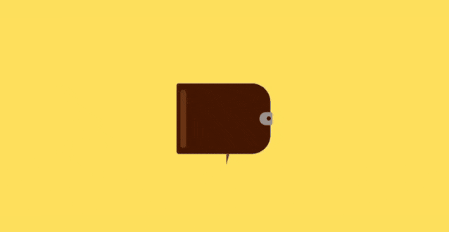This example shows an animation of a wallet with cash and a bank card. The original GIF is much wider than it is tall, containing unused yellow background, which fills the left and right sides. We use our tool to remove this excess background by setting the left and right edge offset values to 154 pixels. By checking the animation's technical details panel, we see that the output GIF is now square with final dimensions of 330×330 pixels. (Source: Pexels.)